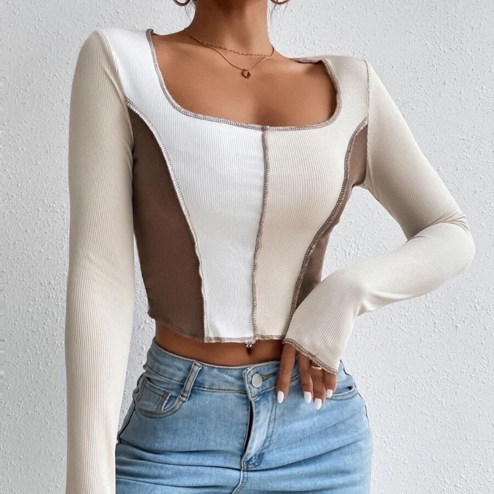 Color block Crop Top